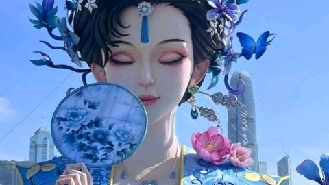 華服彩燈嘉年華見紫霞仙子扮演者朱茵有作